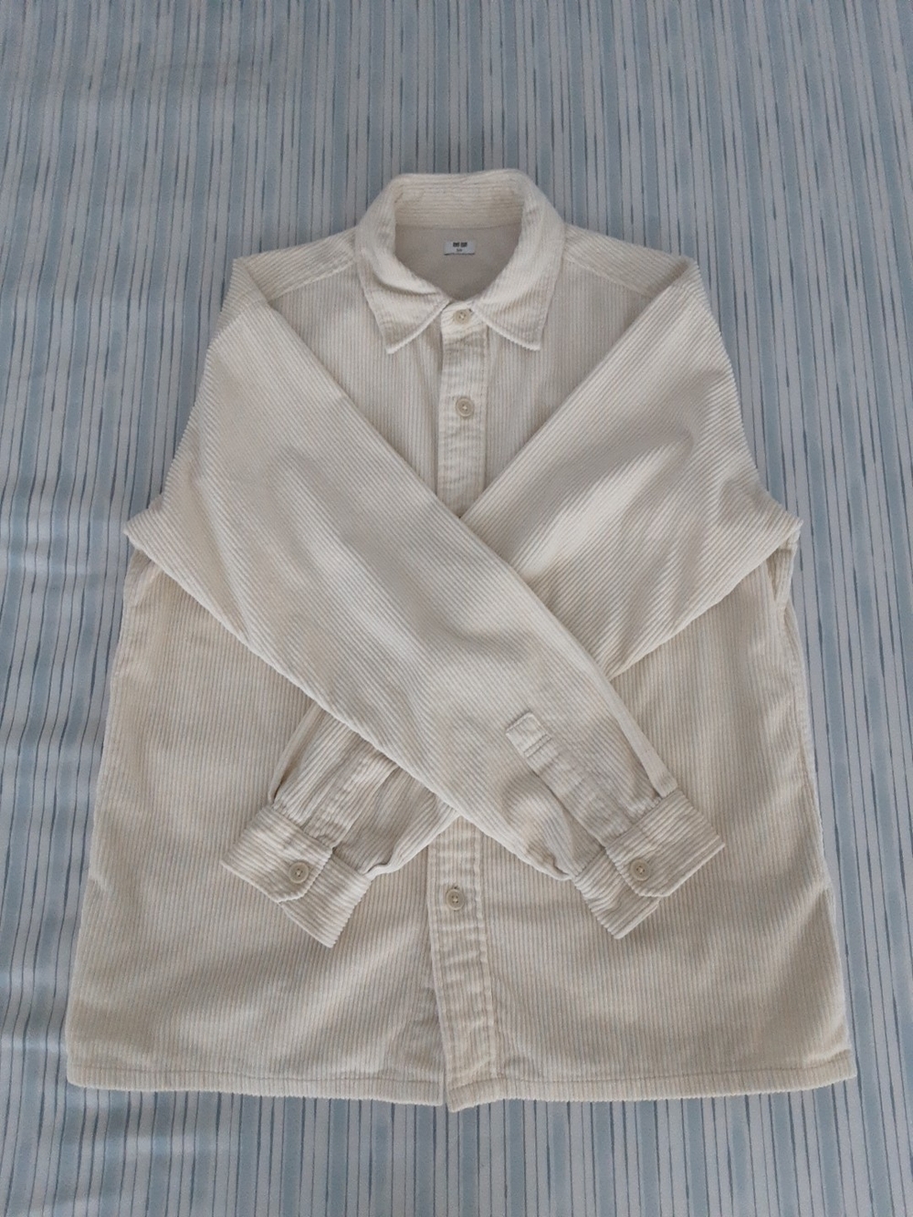 Uniqlo Cream Corduroy Button-Down Shirt